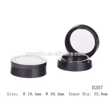 Étui de maquillage rond vide coque de fenêtre transparente mode noir petit étui en poudre compact